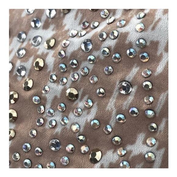 Reba On The Horizon Rhinestone Western Blouse Hi-Low Ruched Sleeves M NWT - Picture 14 of 16